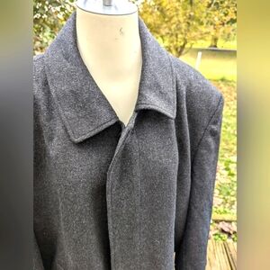 Mens Andre Lanzino Wool/cashmere Dk Grey Overcoat above the knee Sz 46